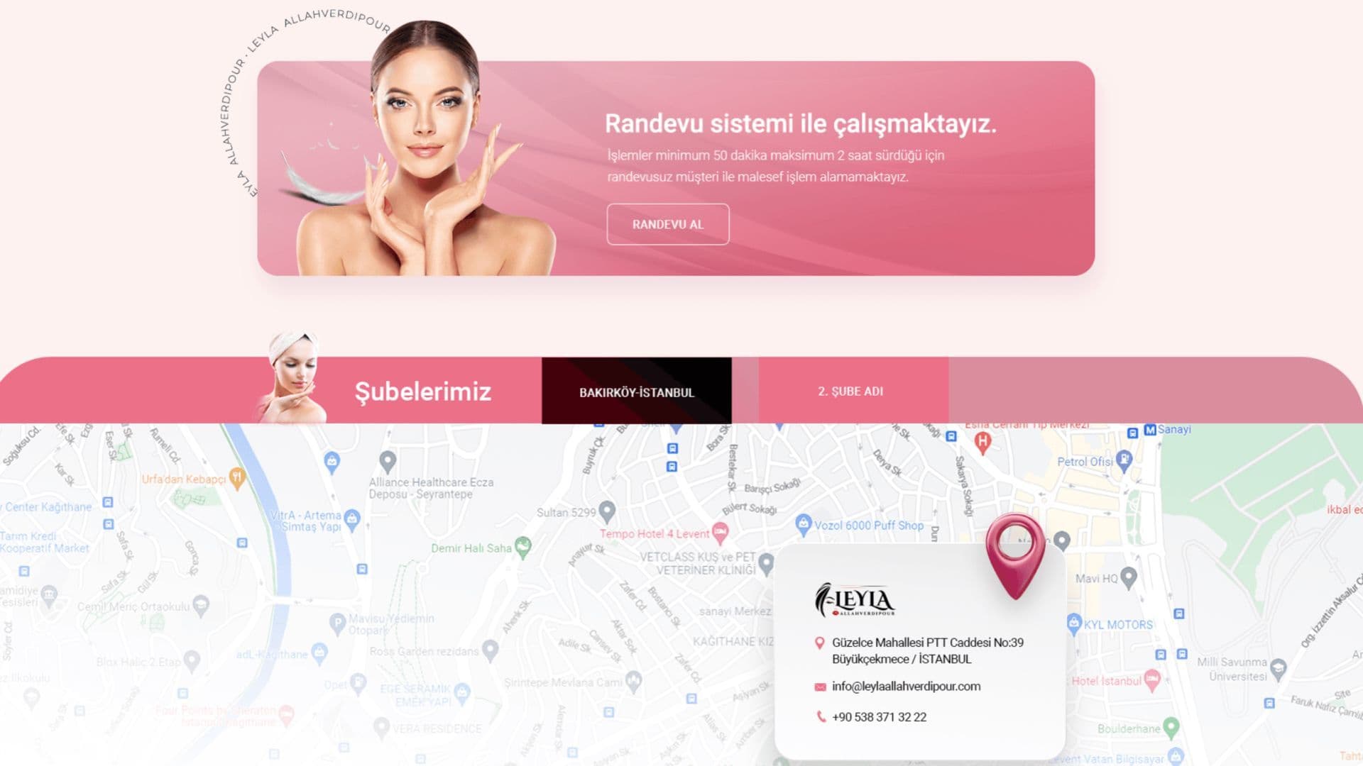 Leyla: Luxury Beauty Products & In-Store Service Booking Website 5