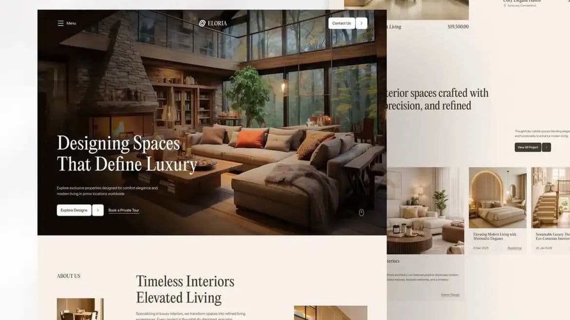 Eloria – Luxury Interior Design Website