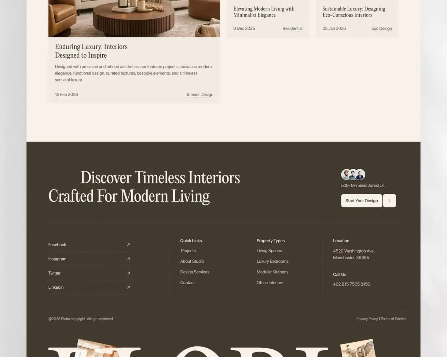 Eloria – Luxury Interior Design Website — Screenshot 7