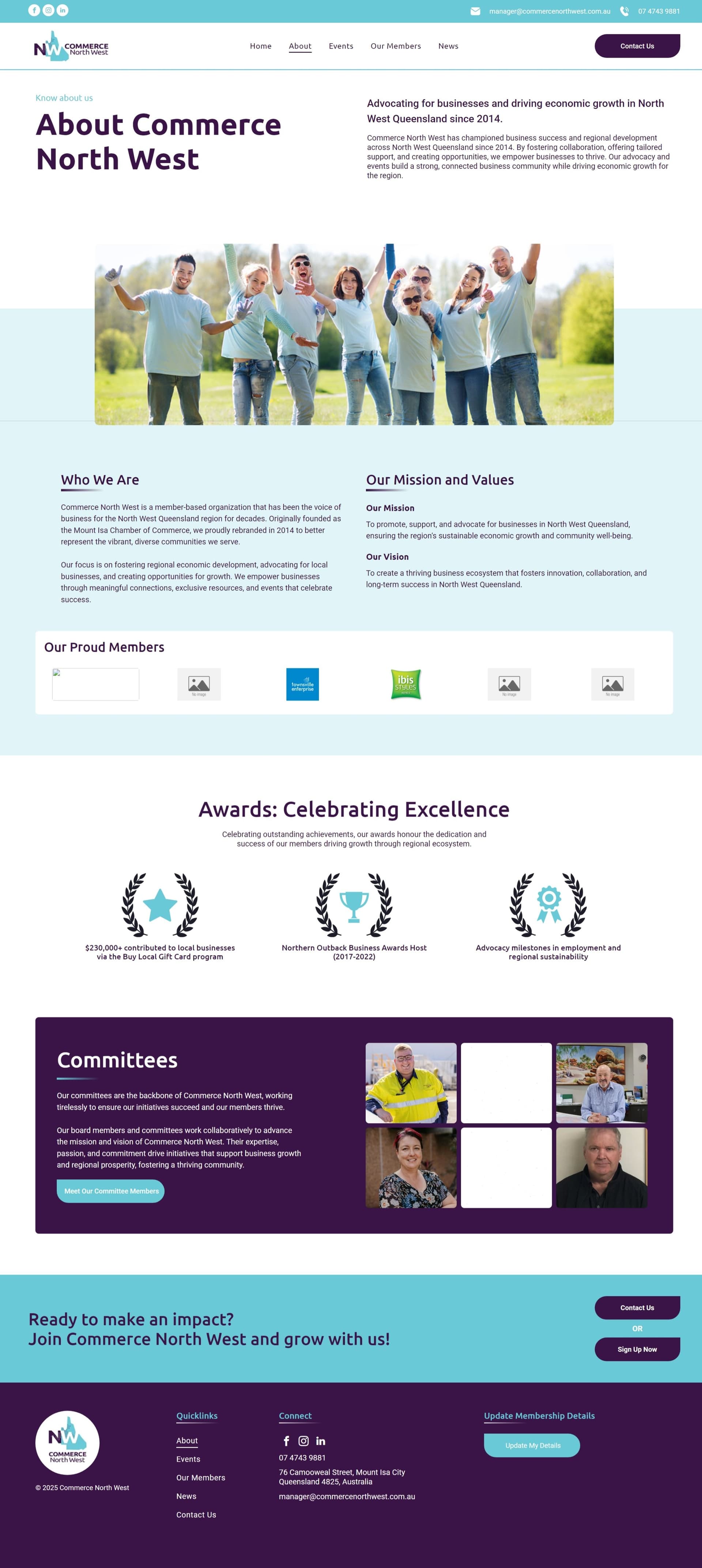 CommerceNorthWest – Regional Business Association Website for North West Queensland About Page