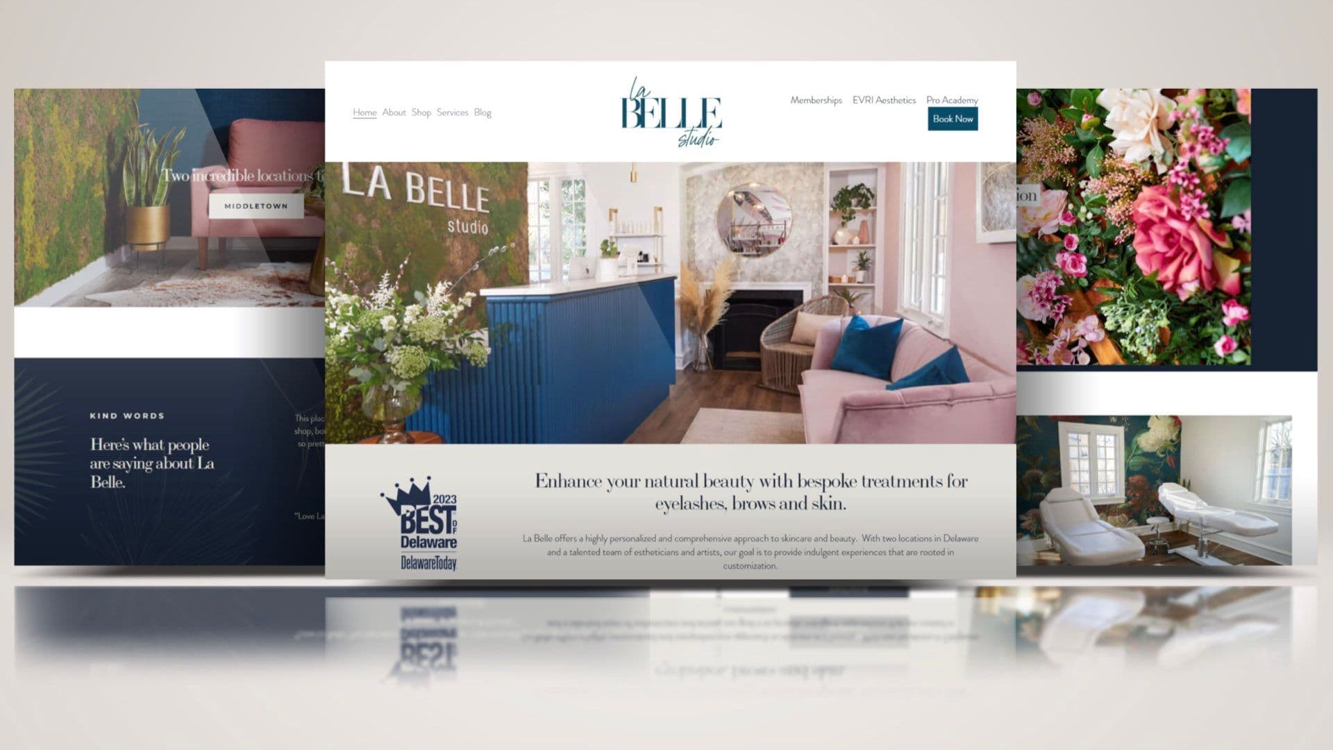 La Belle Studio: Beauty Studio Website with Appointments & Online Shop