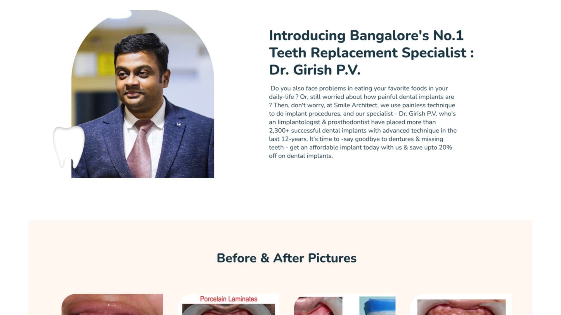 Smile: Modern Website for Dental Care & Appointment Booking- about doctor