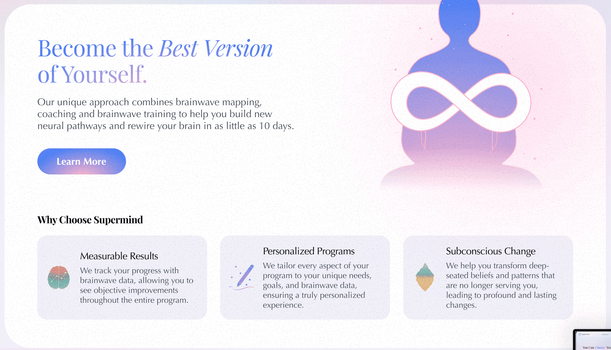 Super Mind: Brainwave Mapping & Personalized Mind Training Platform — Screenshot 1