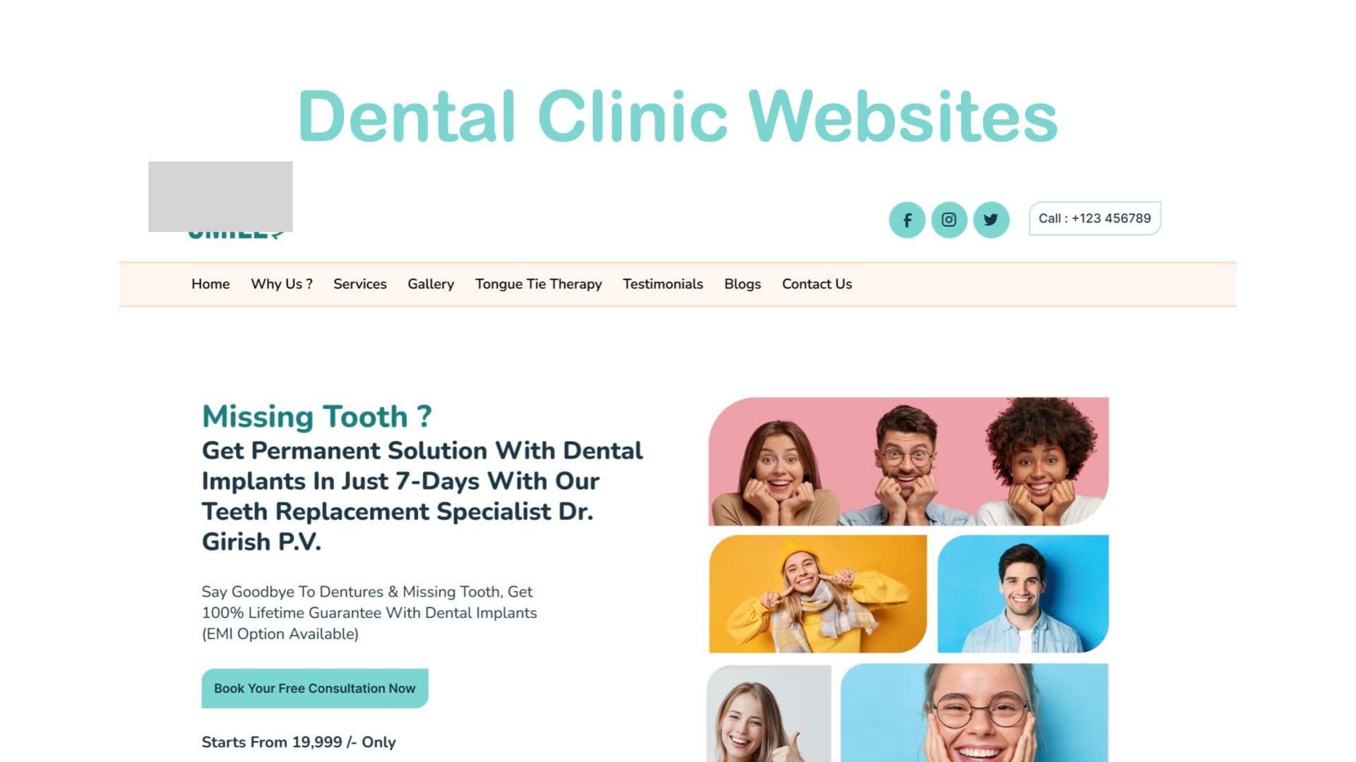 Smile: Modern Website for Dental Care & Appointment Booking Hero