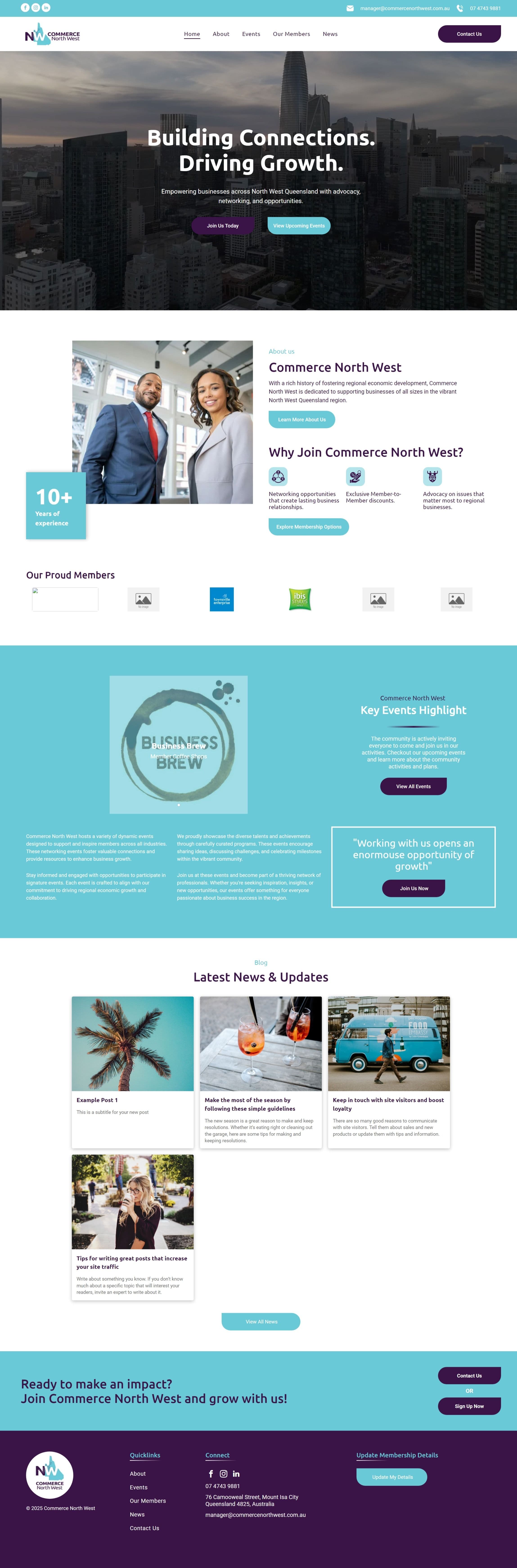 CommerceNorthWest – Regional Business Association Website for North West Queensland — Screenshot 1