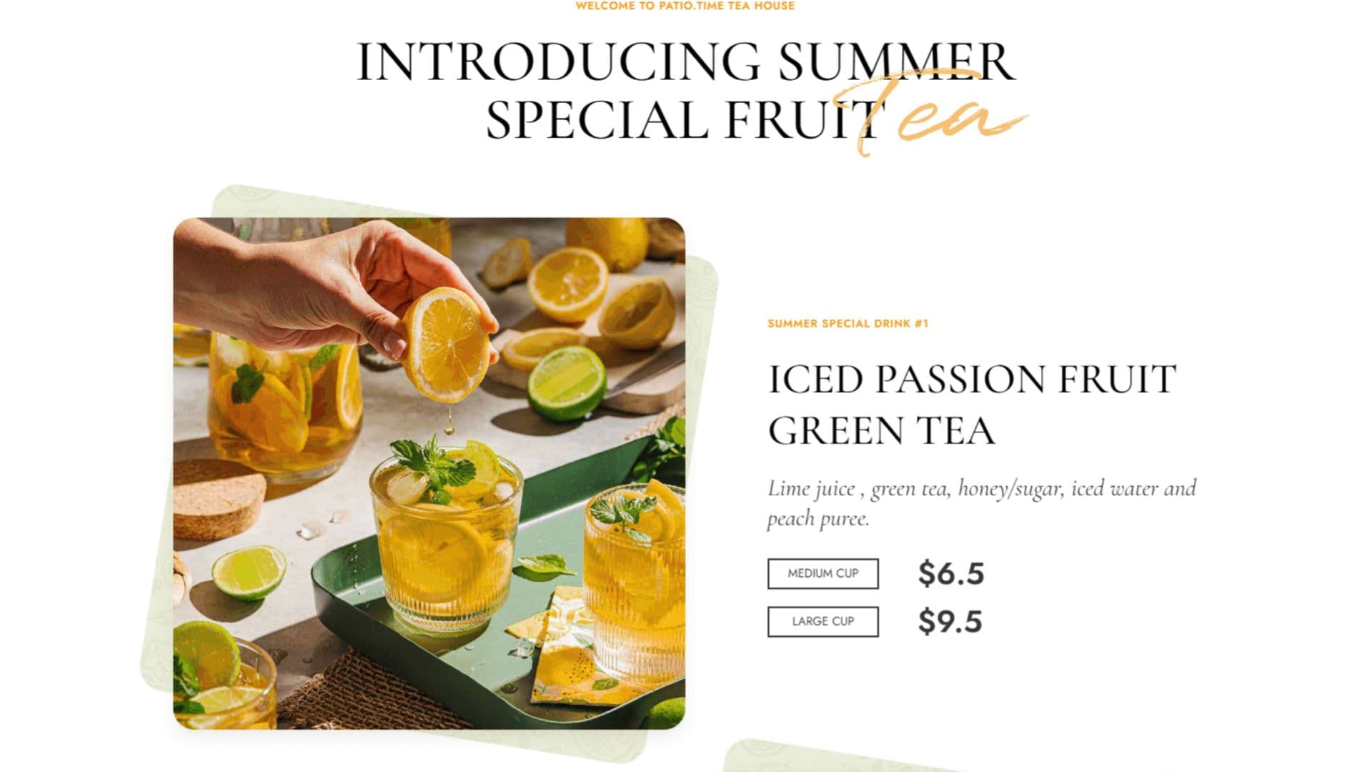 Patio Time Café: Website with Menu, Table Booking & Customer Feedback — Screenshot 4