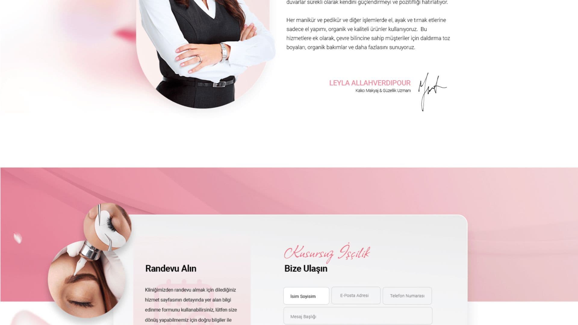Leyla: Luxury Beauty Products & In-Store Service Booking Website 3