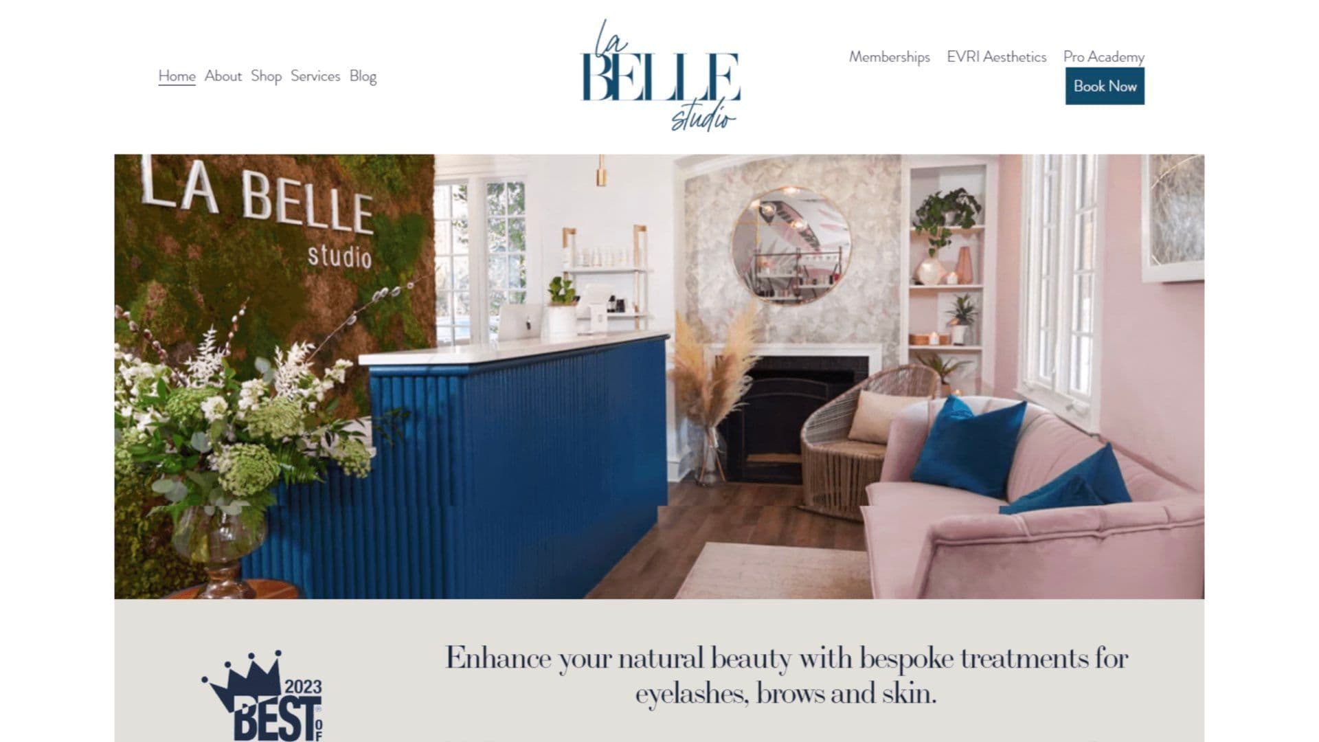 La Belle Studio: Beauty Studio Website with Appointments & Online Shop Hero