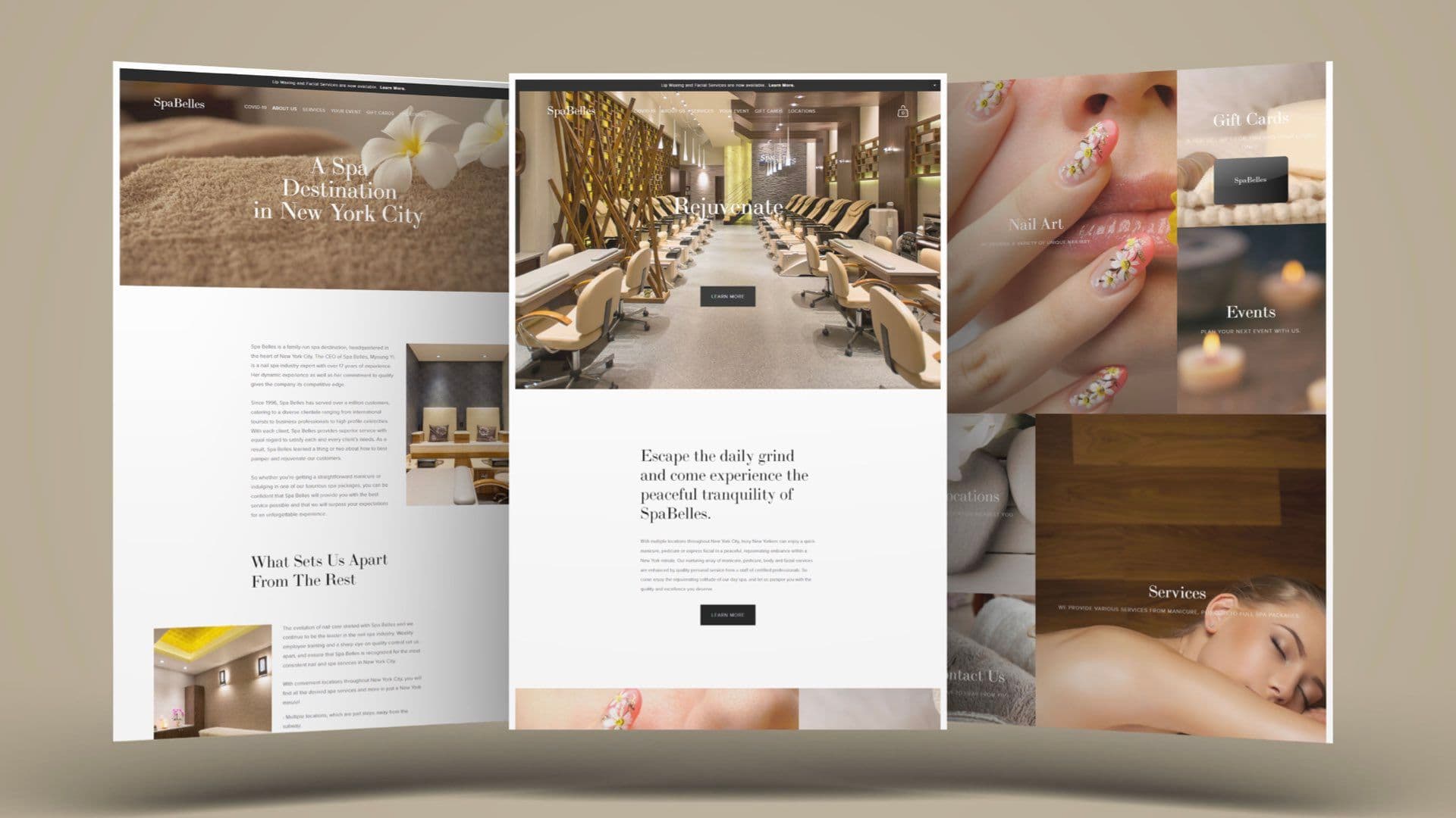 SpaBelles: Elegant Website for a Luxury Spa Experience