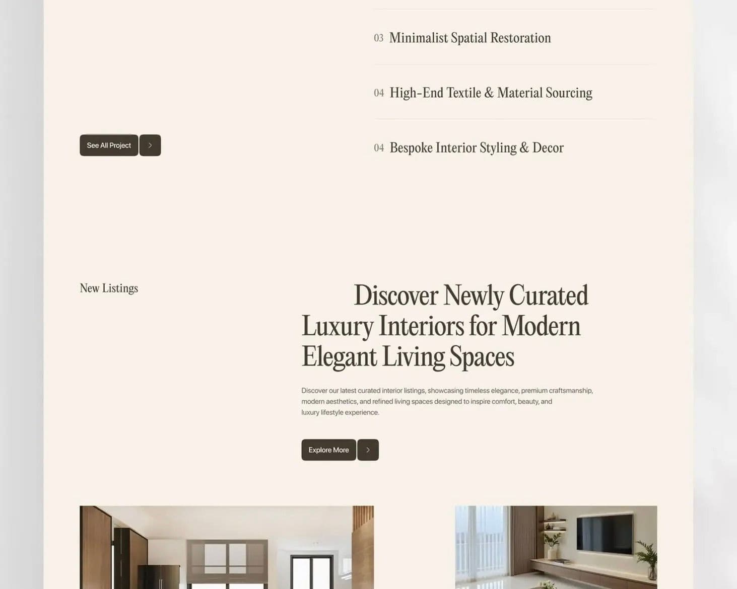 Eloria – Luxury Interior Design Website — Screenshot 4