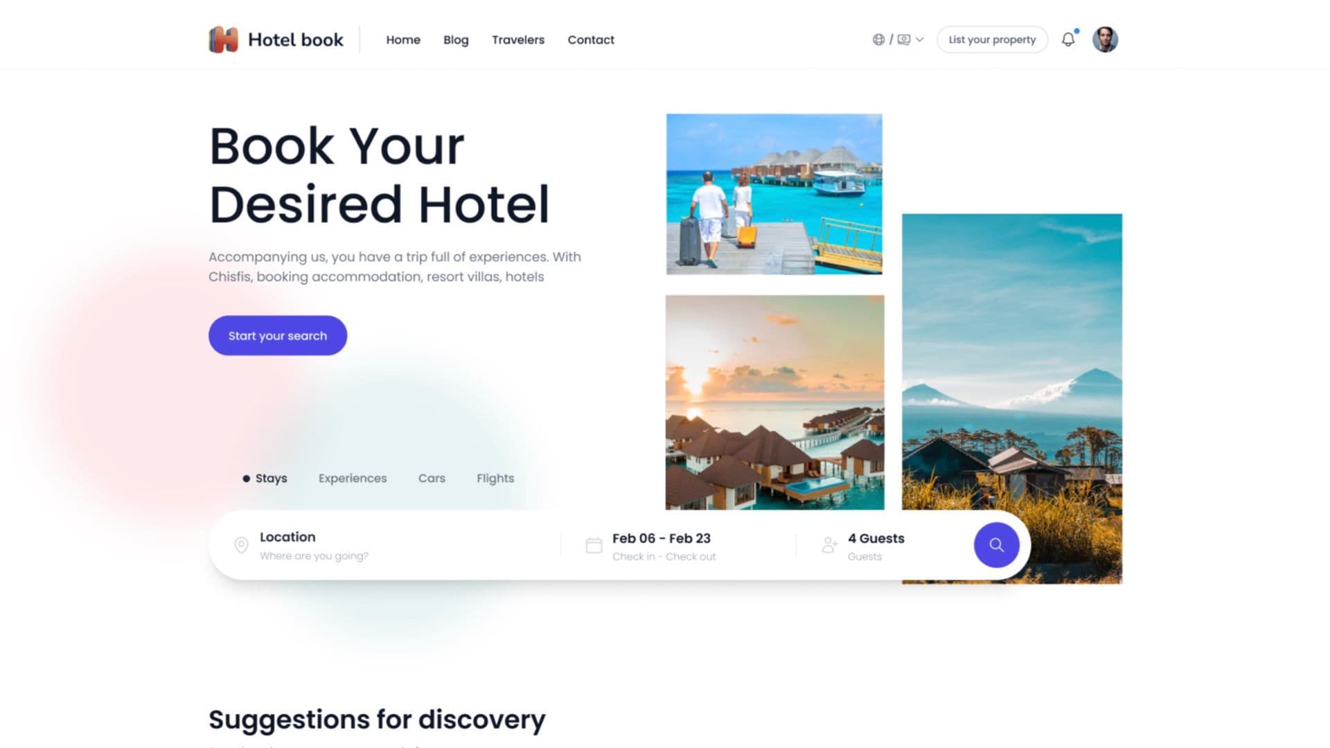 Hotel Book: Hotel & Custom Tour Booking Platform with Travel Add-ons Hero