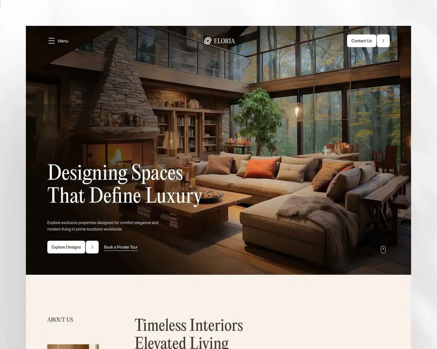 Eloria – Luxury Interior Design Website — Screenshot 1