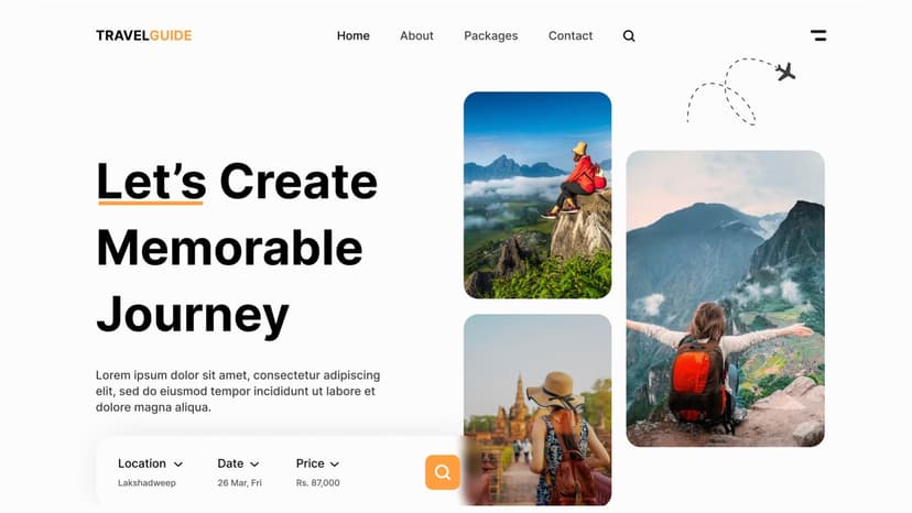 Travel Guide: Tour Package Booking Website Design Sample